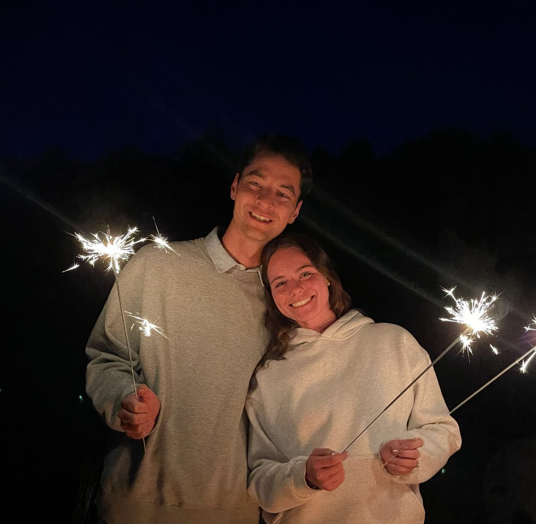 Caitlyn and Corbin with sparklers